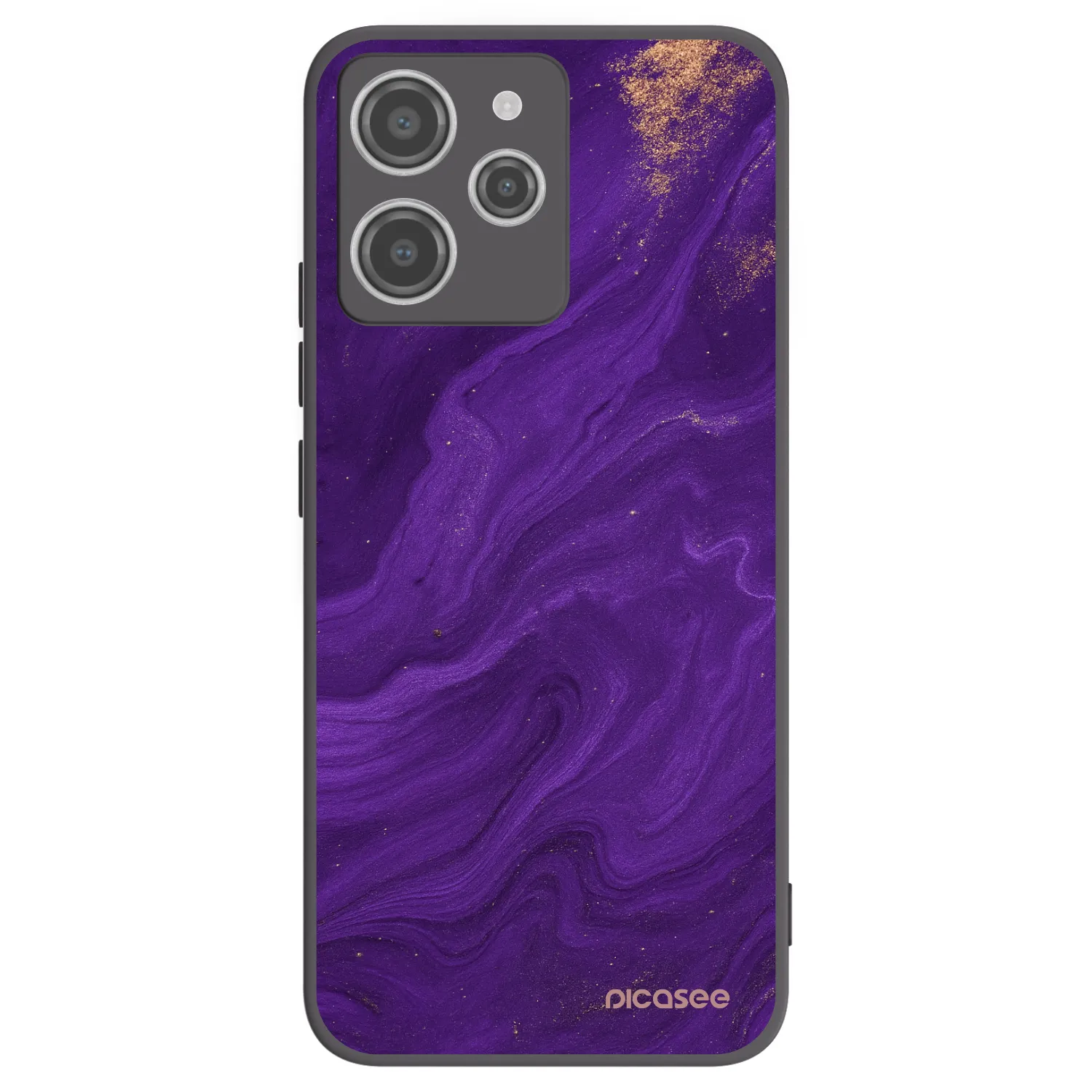 Picasee silikonowe czarne etui na Xiaomi Redmi 12 4G - Purple