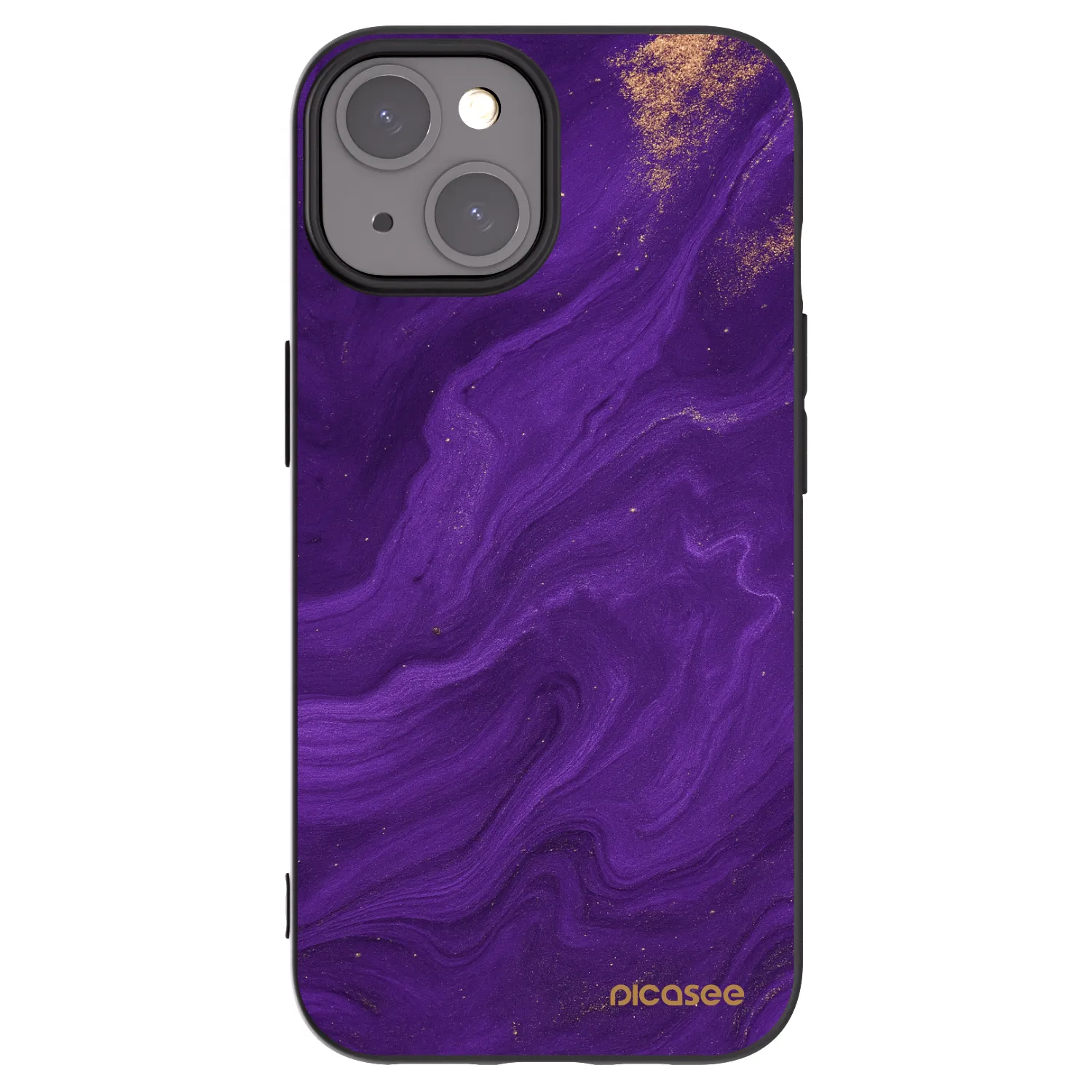 Picasee silikonowe czarne etui na Apple iPhone 15 - Purple