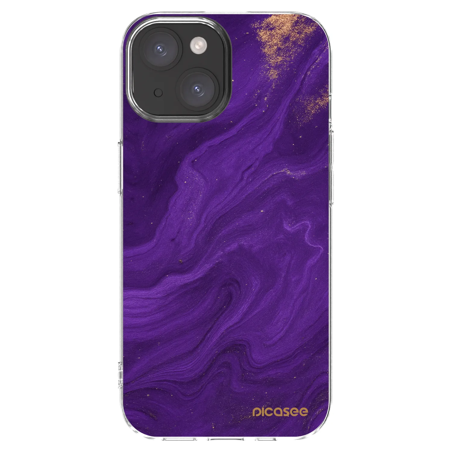 Picasee silikonowe przeźroczyste etui na Apple iPhone 15 - Purple