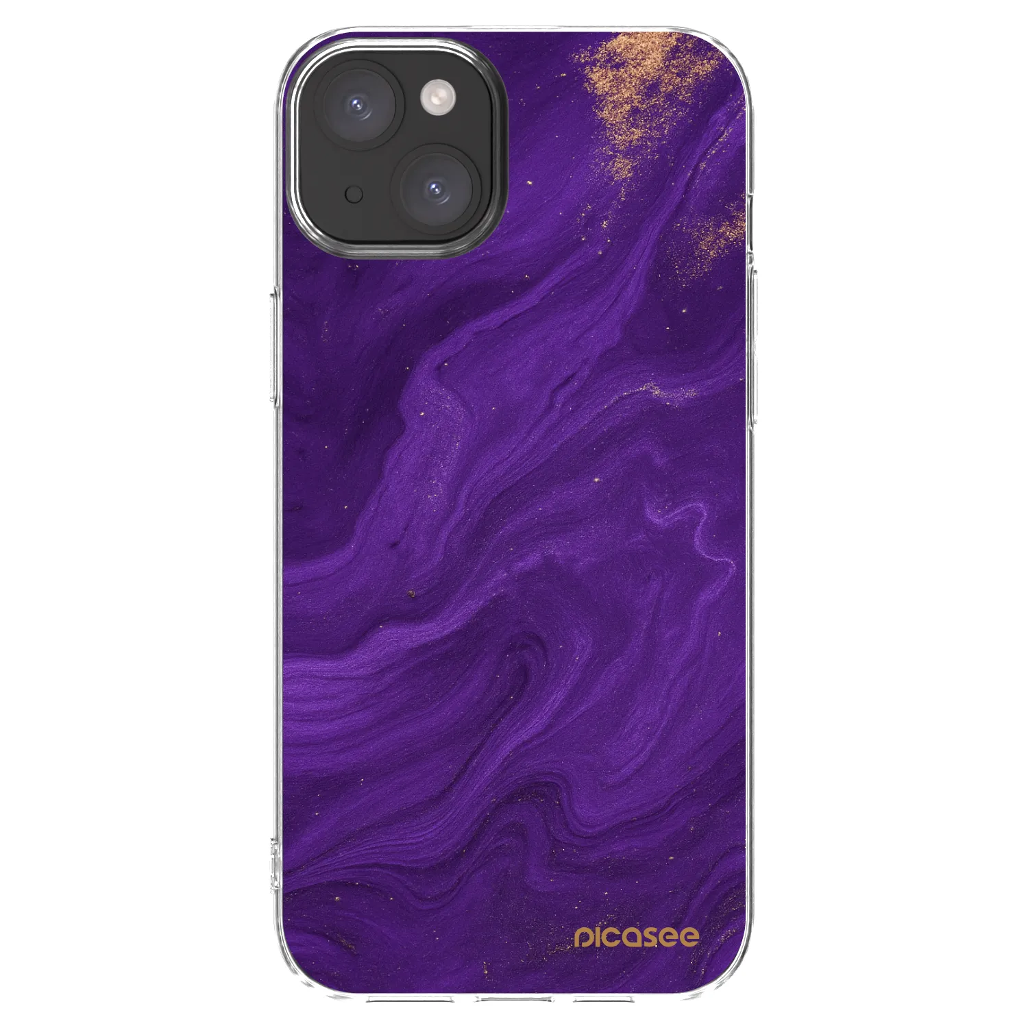 Picasee silikonowe przeźroczyste etui na Apple iPhone 15 Plus - Purple