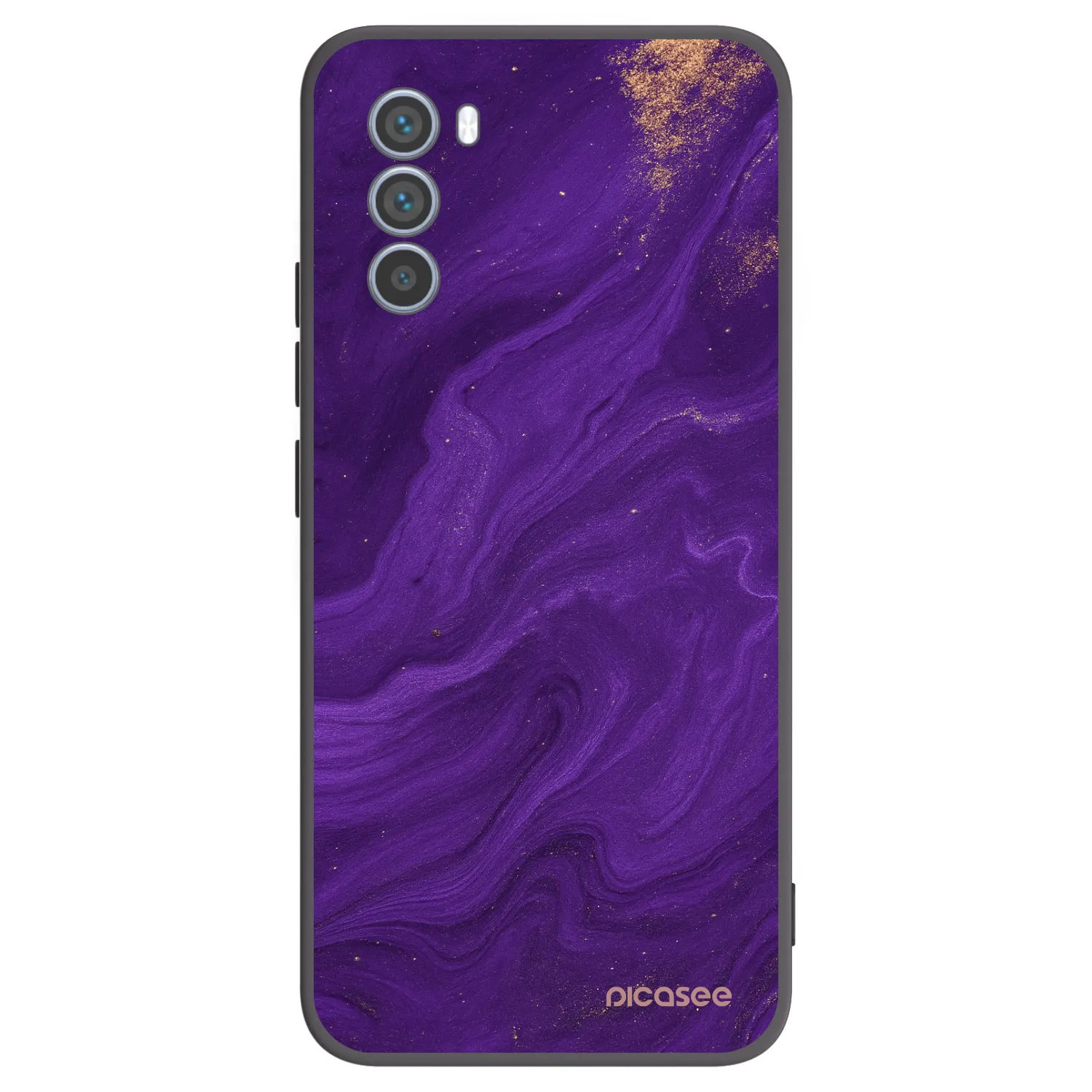 Picasee silikonowe czarne etui na Motorola Moto G62 - Purple