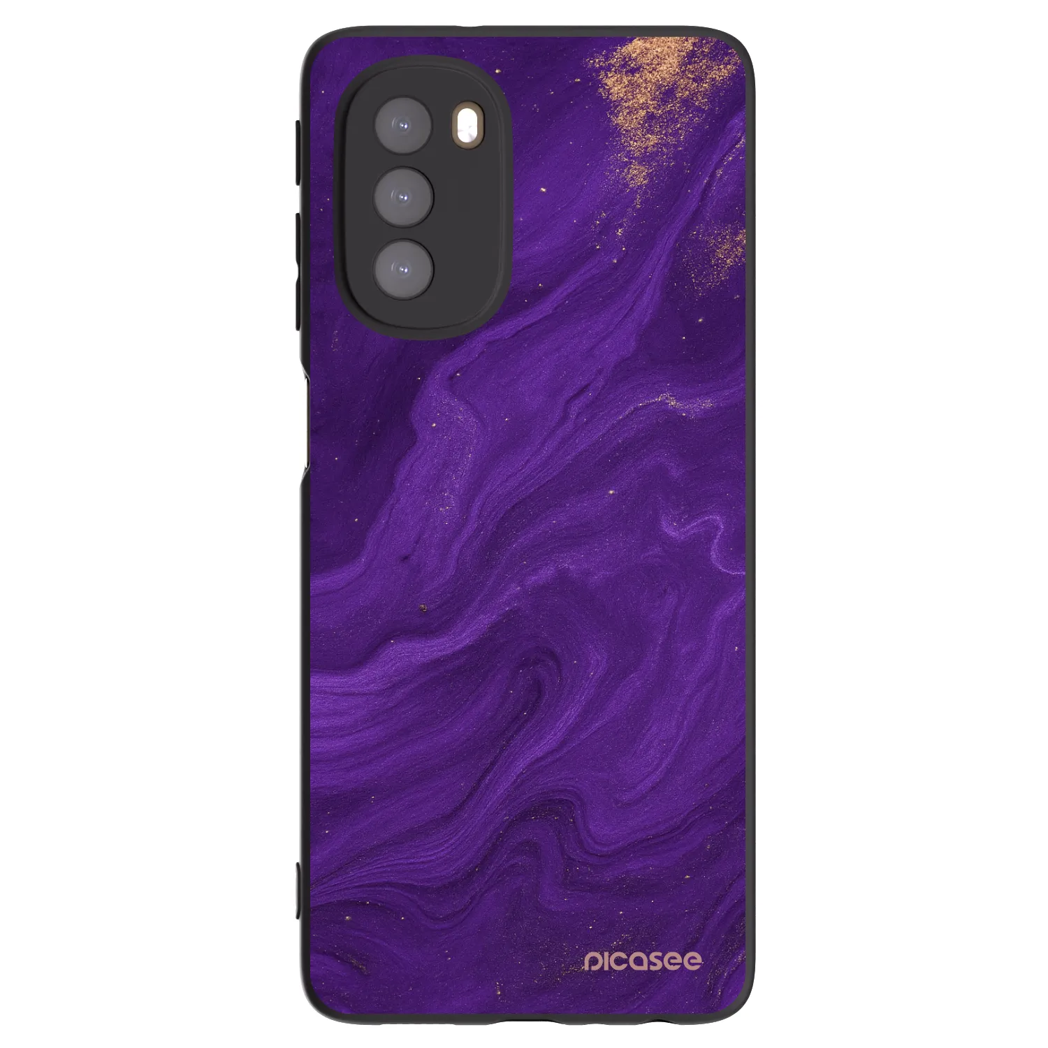 Picasee silikonowe czarne etui na Motorola Moto G51 - Purple