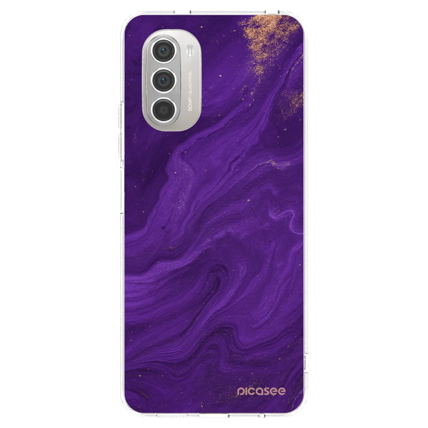 Picasee silikonowe przeźroczyste etui na Motorola Moto G51 - Purple