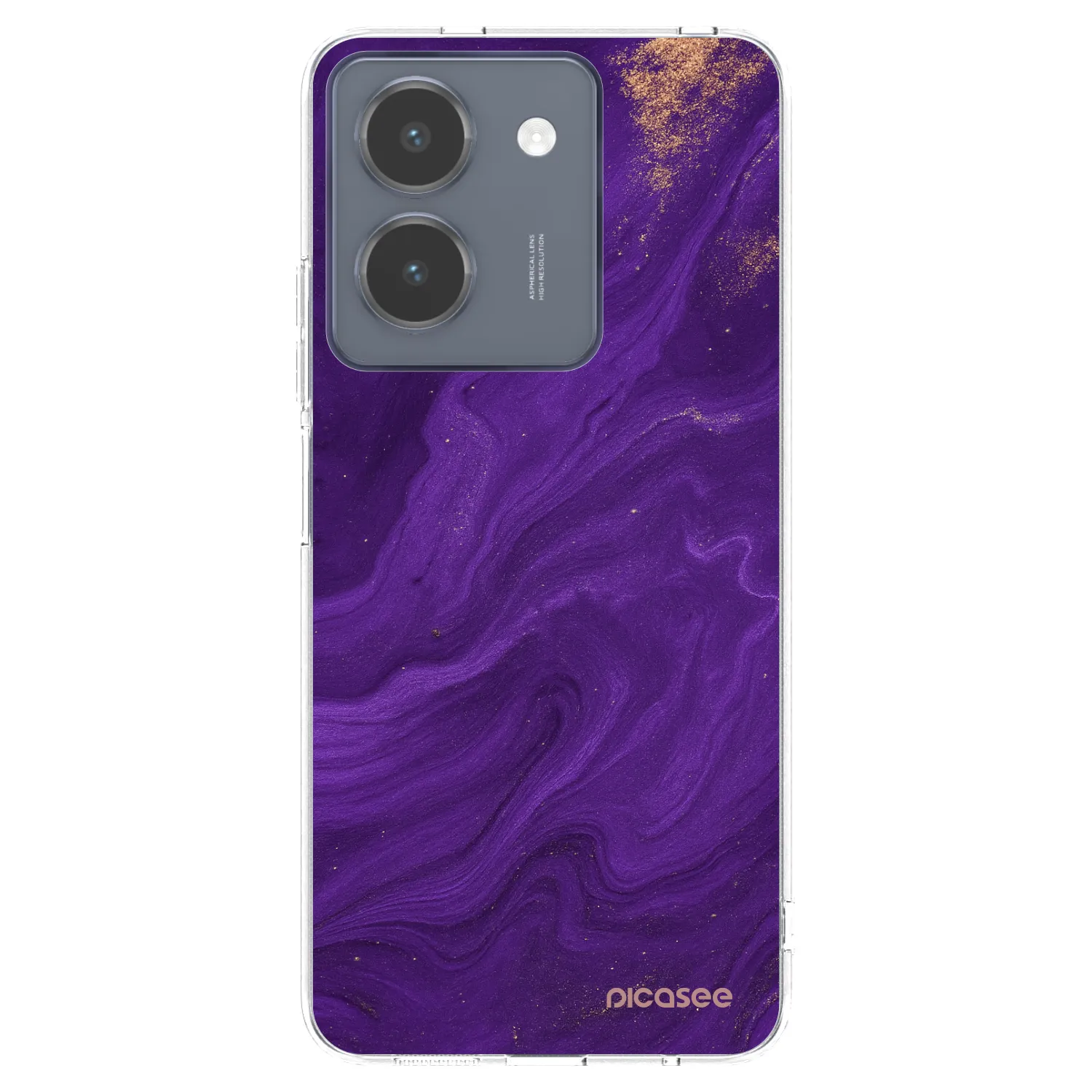 Picasee silikonowe przeźroczyste etui na Vivo Y36 4G - Purple