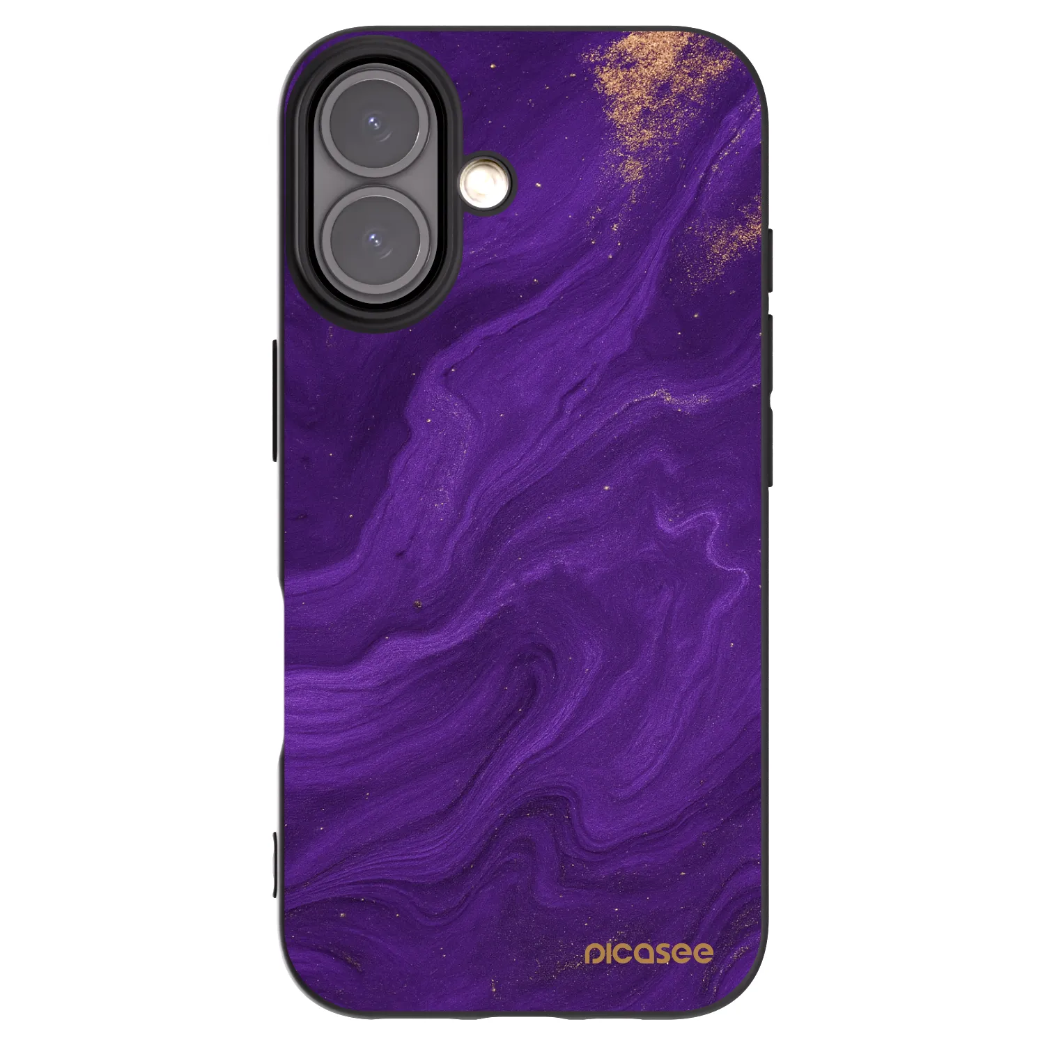 Picasee silikonowe czarne etui na Apple iPhone 16 - Purple