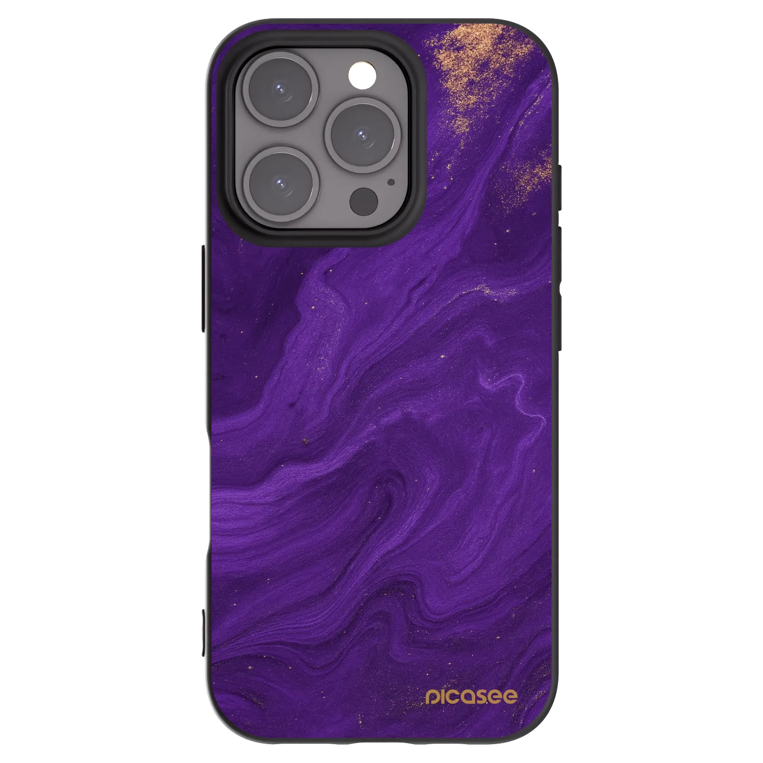 Picasee silikonowe czarne etui na Apple iPhone 16 Pro - Purple