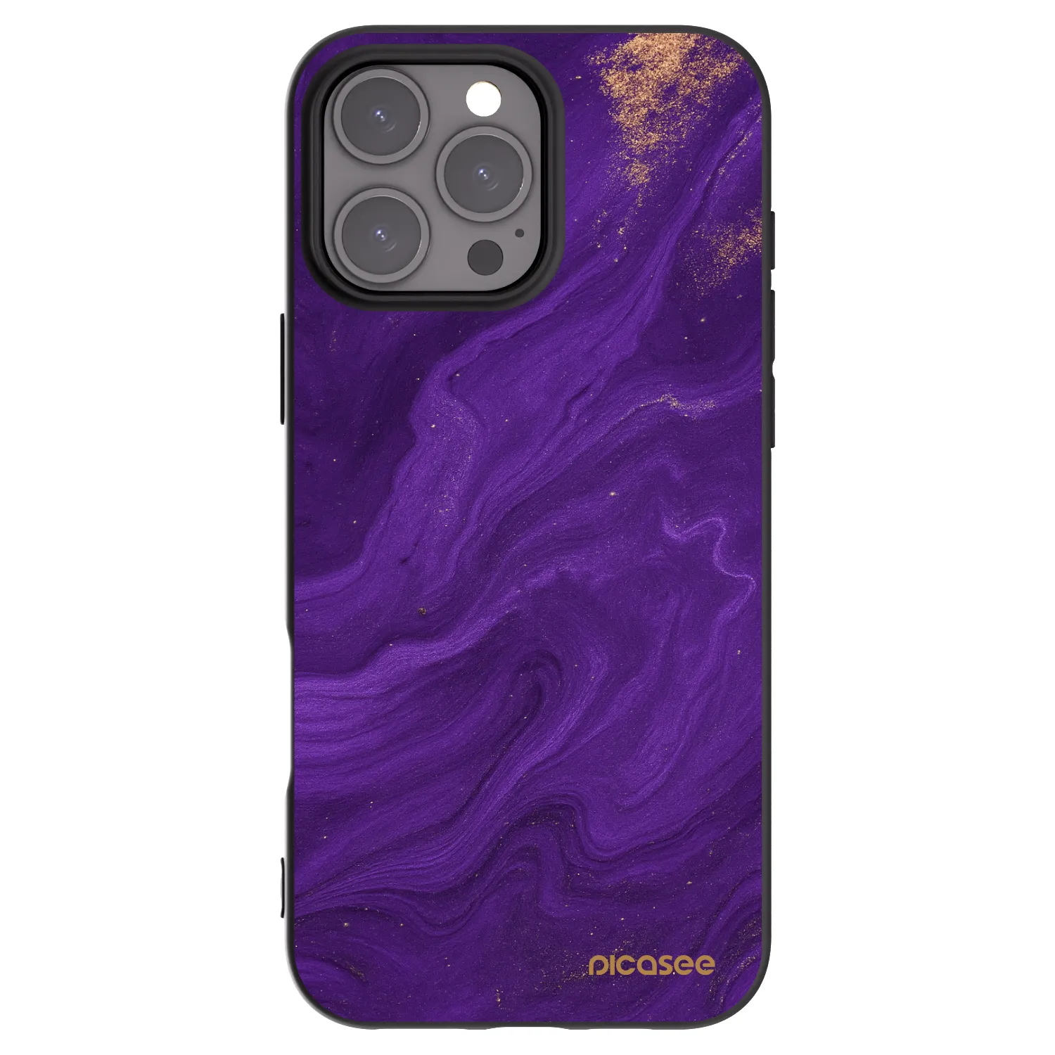 Picasee silikonowe czarne etui na Apple iPhone 16 Pro Max - Purple
