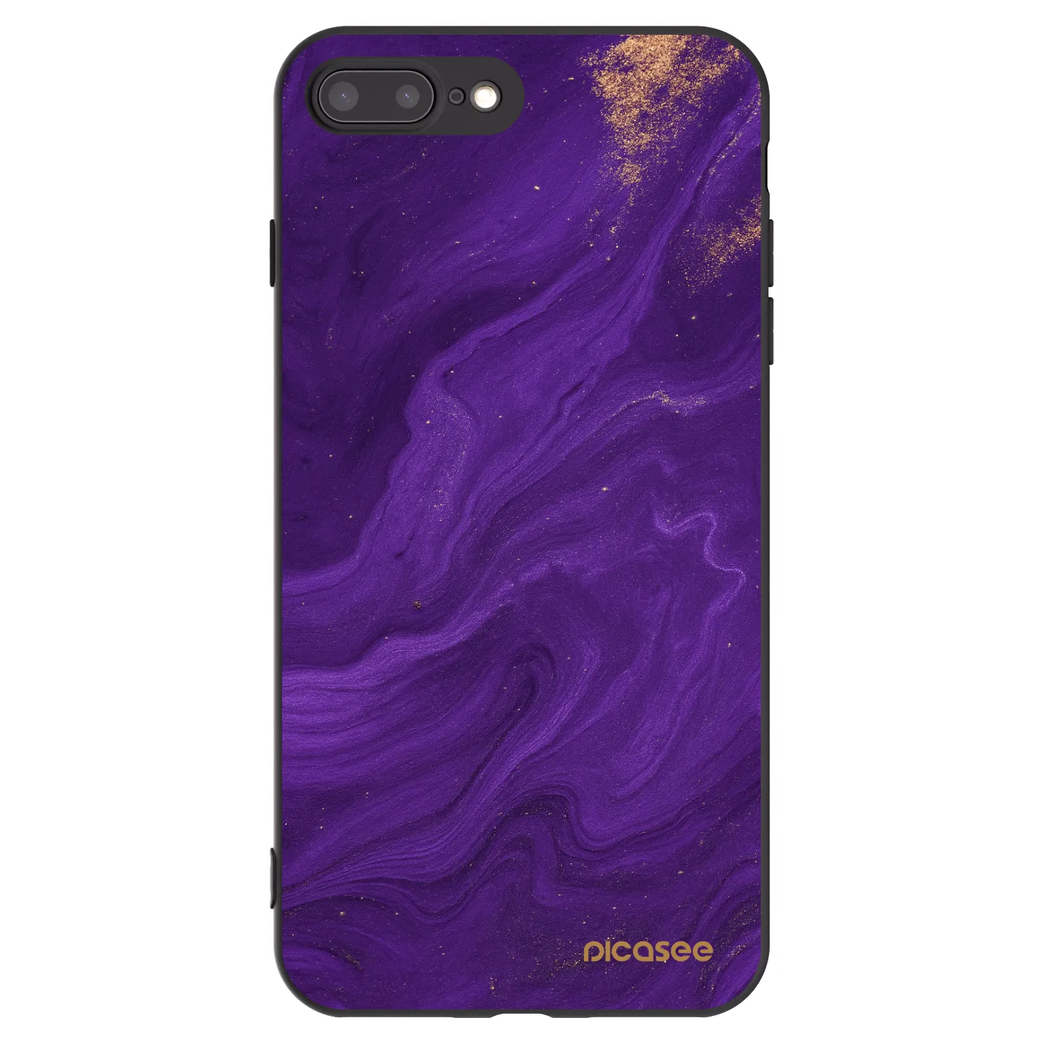 Picasee silikonowe czarne etui na Apple iPhone 7 Plus - Purple