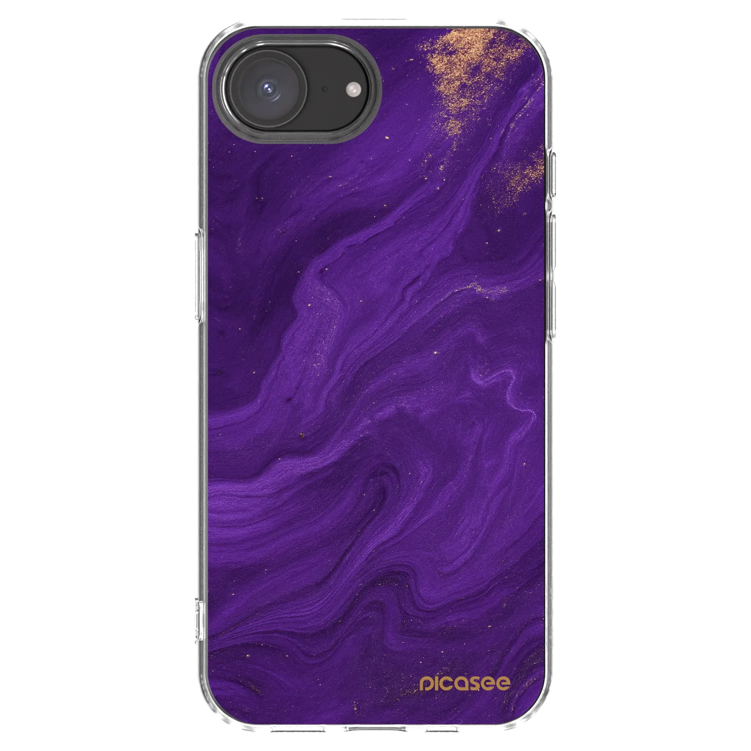 Picasee silikonowe przeźroczyste etui na Apple iPhone 16e - Purple