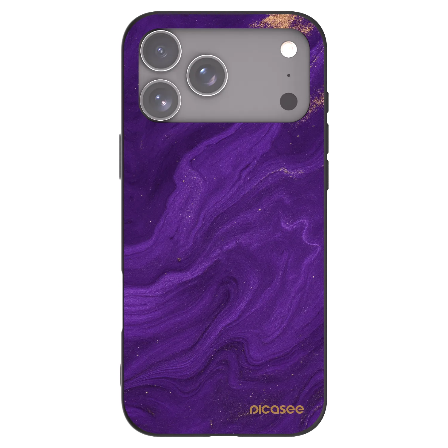 Picasee silikonowe czarne etui na Apple iPhone 17 Pro Max - Purple
