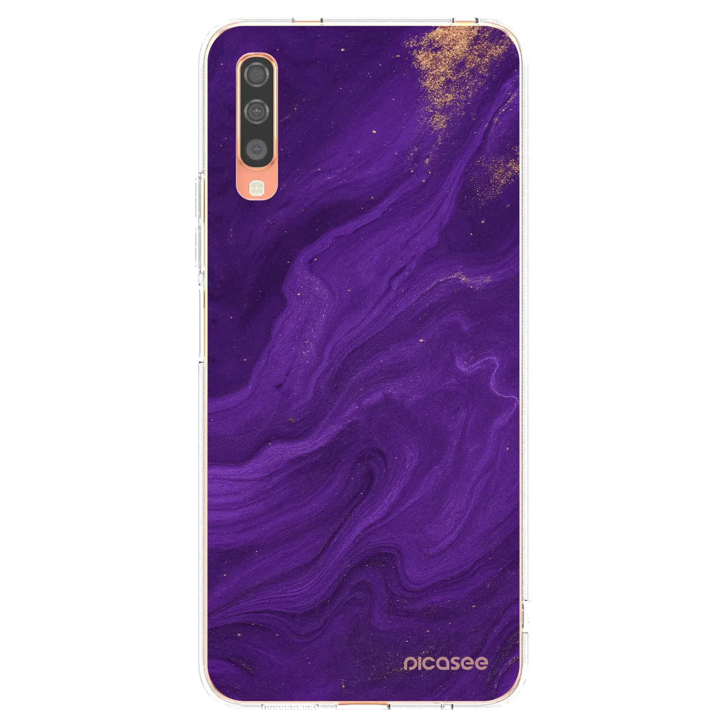 Picasee silikonowe przeźroczyste etui na Samsung Galaxy A70 A705F - Purple