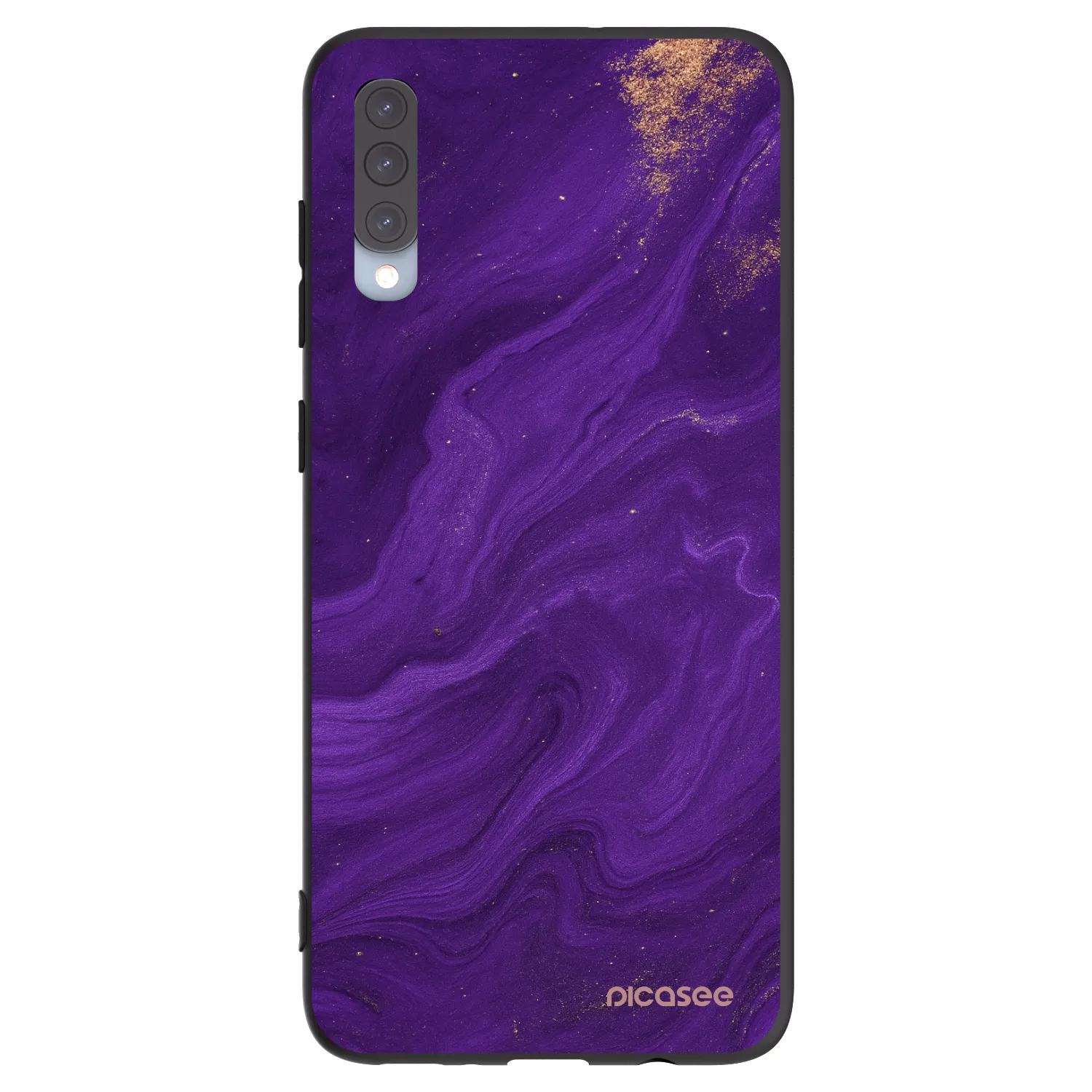 Picasee silikonowe czarne etui na Samsung Galaxy A70 A705F - Purple