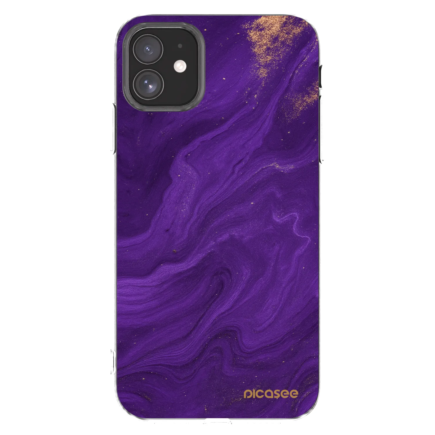 Picasee silikonowe przeźroczyste etui na Apple iPhone 11 - Purple