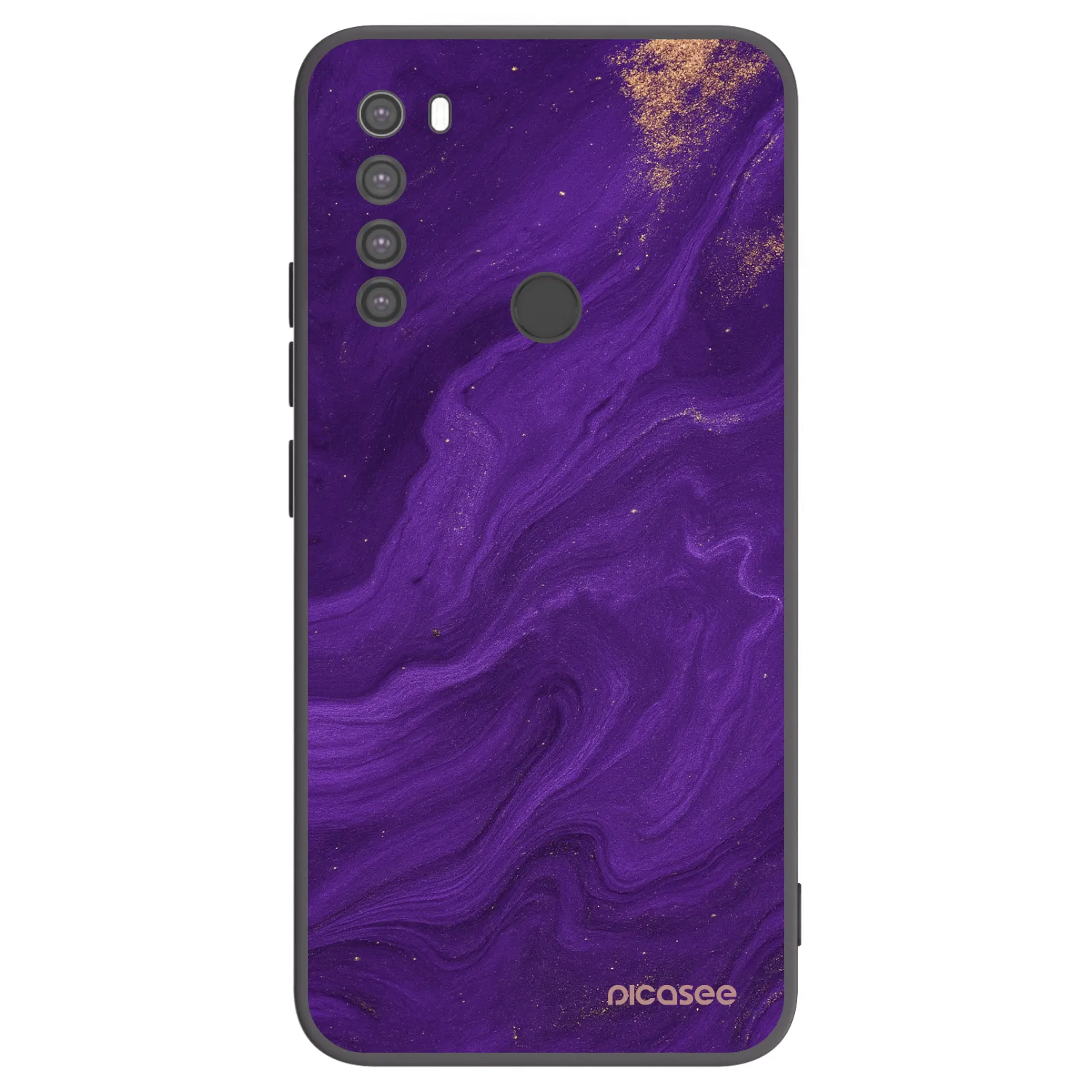 Picasee silikonowe czarne etui na Xiaomi Redmi Note 8 - Purple