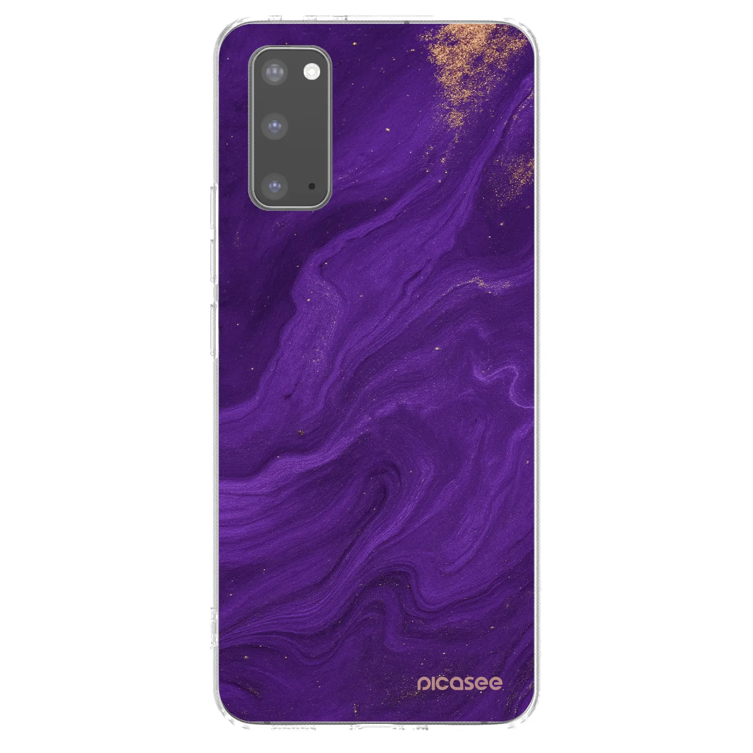 Picasee silikonowe przeźroczyste etui na Samsung Galaxy S20 G980F - Purple
