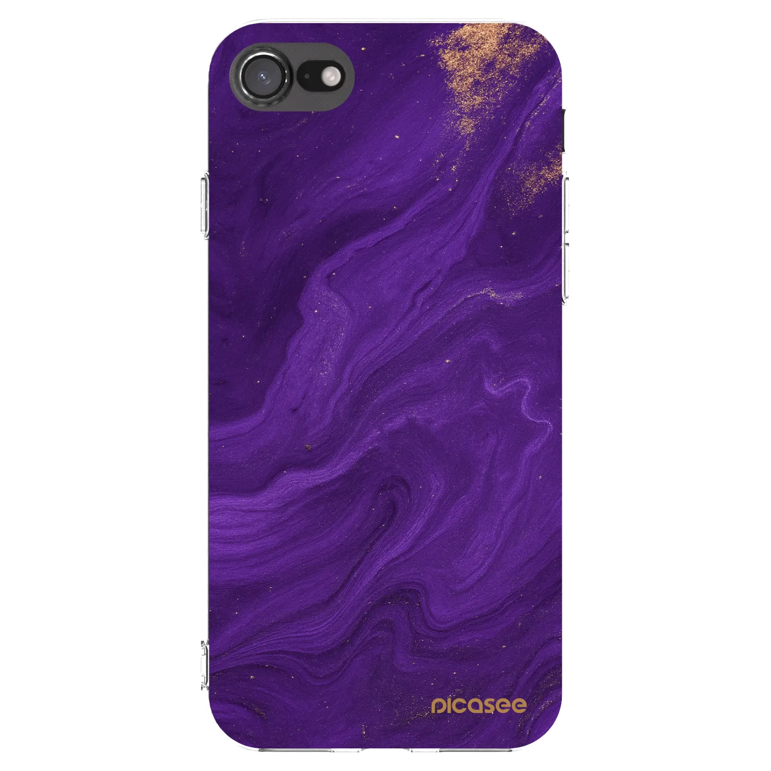 Picasee silikonowe przeźroczyste etui na Apple iPhone SE 2020 - Purple
