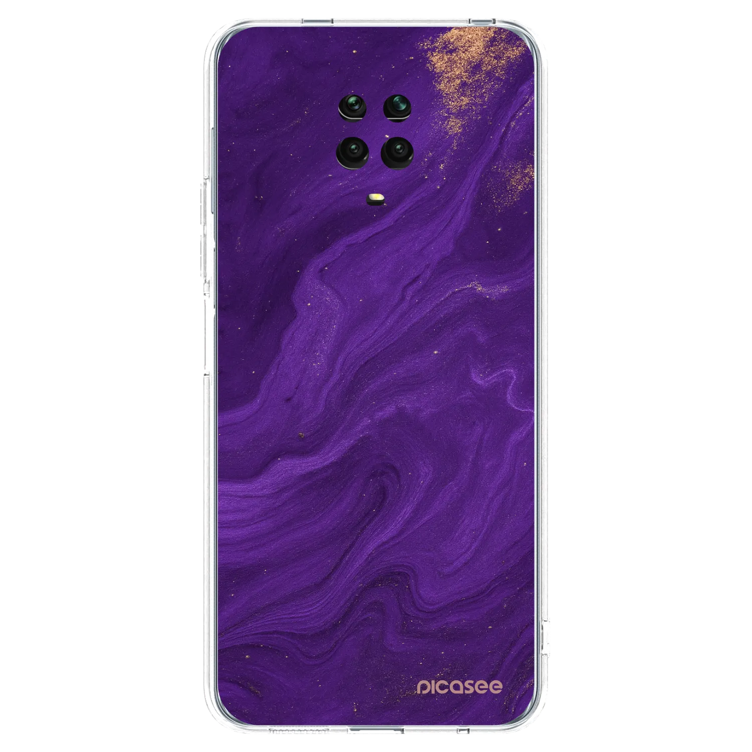 Picasee silikonowe przeźroczyste etui na Xiaomi Redmi Note 9 Pro - Purple