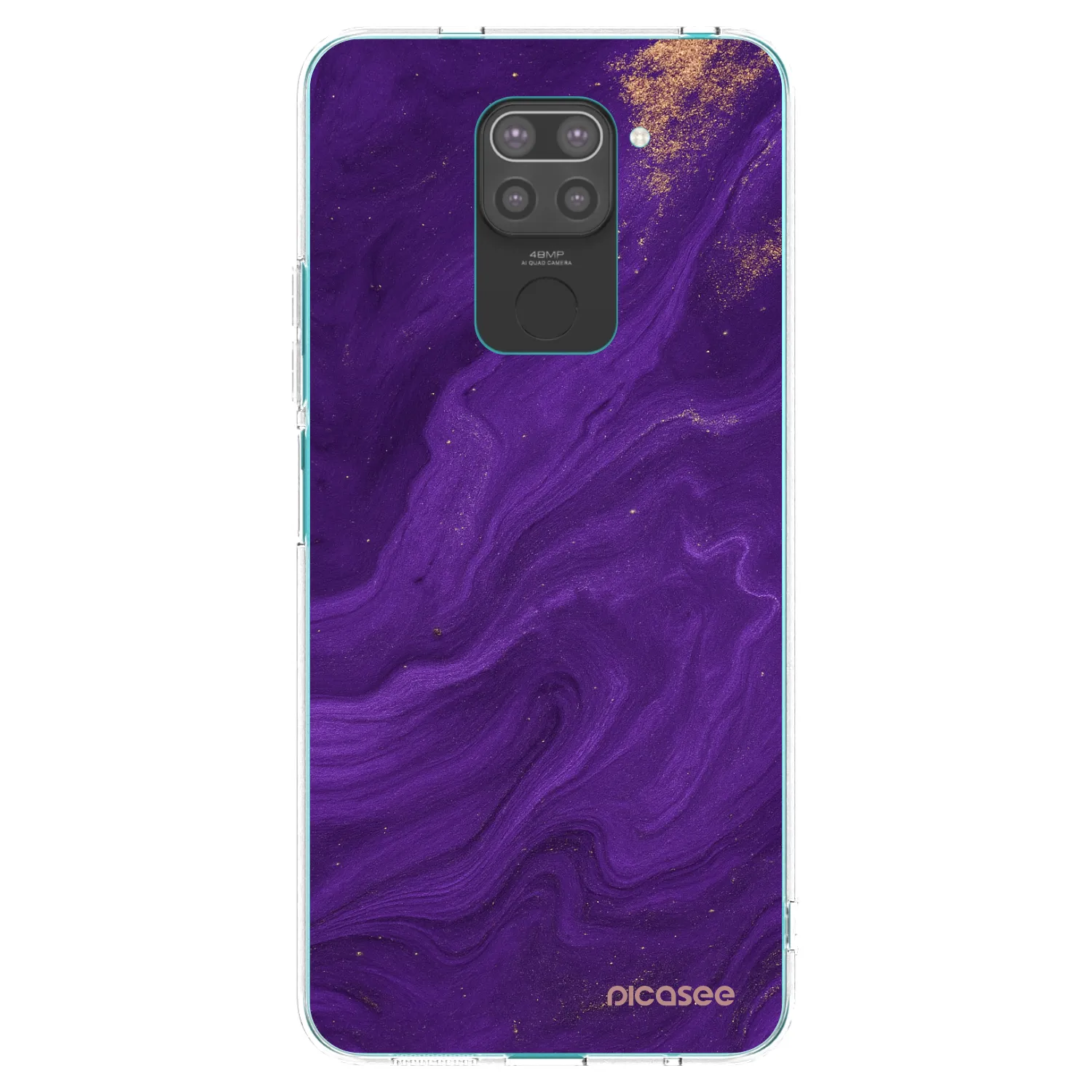 Picasee silikonowe czarne etui na Xiaomi Redmi Note 9 - Purple