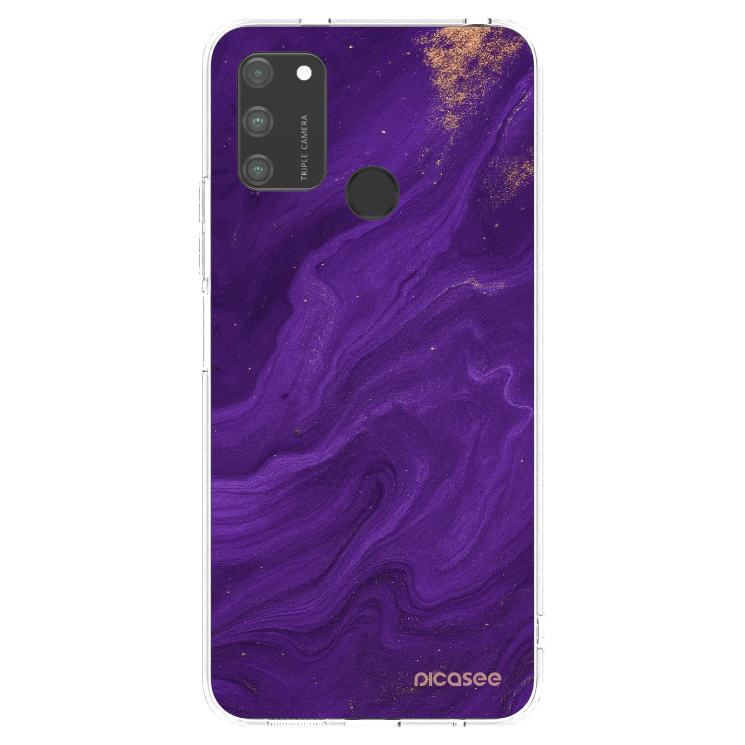 Picasee silikonowe przeźroczyste etui na Honor 9A - Purple