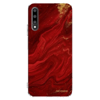 Picasee silikonowe przeźroczyste etui na Honor 9X Pro - Red