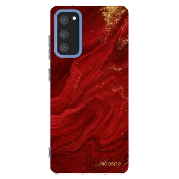 Picasee silikonowe przeźroczyste etui na Samsung Galaxy S20 FE - Red