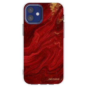Picasee silikonowe przeźroczyste etui na Apple iPhone 12 mini - Red