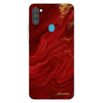 Picasee silikonowe przeźroczyste etui na Samsung Galaxy M11 - Red
