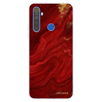 Picasee silikonowe przeźroczyste etui na Realme 5 - Red