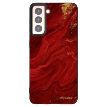 Picasee silikonowe czarne etui na Samsung Galaxy S21 5G G991B - Red