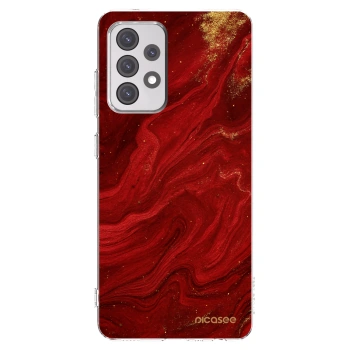 Picasee silikonowe przeźroczyste etui na Samsung Galaxy A52 5G A525F - Red