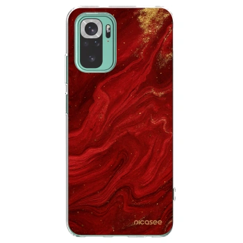 Picasee silikonowe przeźroczyste etui na Xiaomi Redmi Note 10 Pro - Red