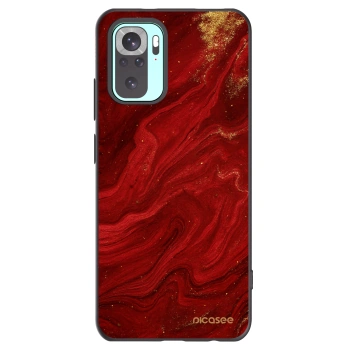 Picasee silikonowe czarne etui na Xiaomi Redmi Note 10 Pro - Red