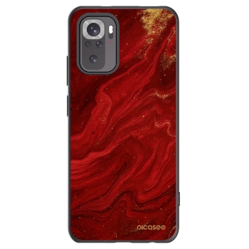 Picasee silikonowe czarne etui na Xiaomi Redmi Note 10S - Red