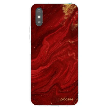 Picasee silikonowe przeźroczyste etui na Xiaomi Redmi 9AT - Red