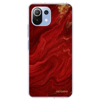 Picasee silikonowe przeźroczyste etui na Xiaomi Mi 11 Lite - Red