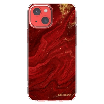 Picasee silikonowe przeźroczyste etui na Apple iPhone 13 mini - Red