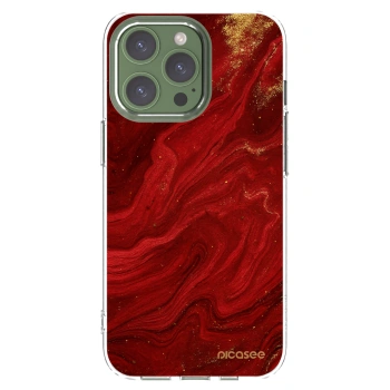 Picasee silikonowe przeźroczyste etui na Apple iPhone 13 Pro - Red