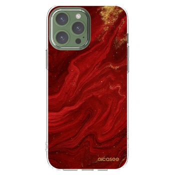 Picasee silikonowe przeźroczyste etui na Apple iPhone 13 Pro Max - Red