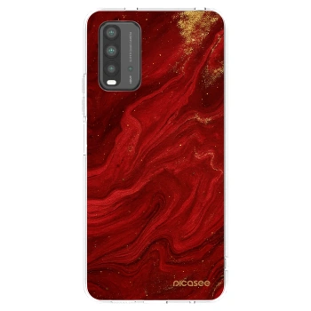 Picasee silikonowe przeźroczyste etui na Xiaomi Redmi 9T - Red