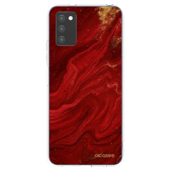 Picasee silikonowe przeźroczyste etui na Samsung Galaxy A02s A025G - Red