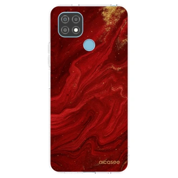 Picasee silikonowe przeźroczyste etui na Realme C21 - Red