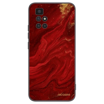 Picasee silikonowe czarne etui na Xiaomi Redmi 10 - Red