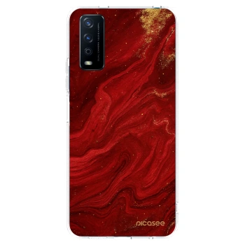 Picasee silikonowe przeźroczyste etui na Vivo Y11s - Red