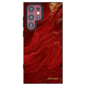Picasee silikonowe czarne etui na Samsung Galaxy S22 Ultra 5G - Red