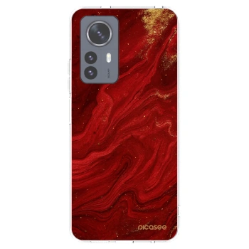 Picasee silikonowe przeźroczyste etui na Xiaomi 12 Pro - Red