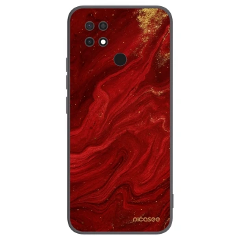 Picasee silikonowe czarne etui na Xiaomi Redmi 10C - Red