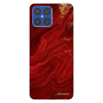 Picasee silikonowe przeźroczyste etui na Honor X8 4G - Red