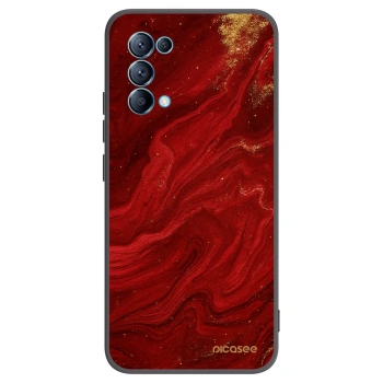 Picasee silikonowe czarne etui na OPPO Reno 5 5G - Red