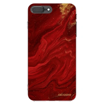 Picasee silikonowe przeźroczyste etui na Apple iPhone 8 Plus - Red