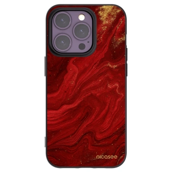 Picasee silikonowe czarne etui na Apple iPhone 14 Pro - Red